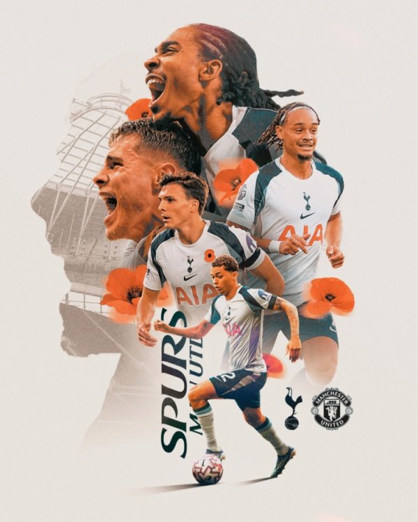 能否扭转主场劣势？热刺发布对阵曼联海报：西蒙斯、帕利尼亚出镜